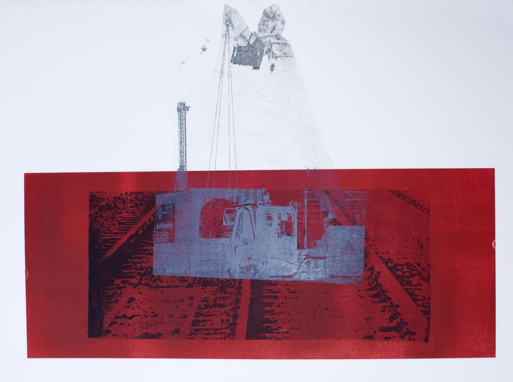Constructions near Central Station Amsterdam 2. - modern graphic print art