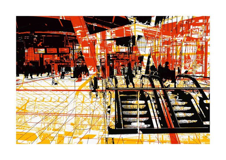 Stationshal Utrecht Centraal.-digitale art print