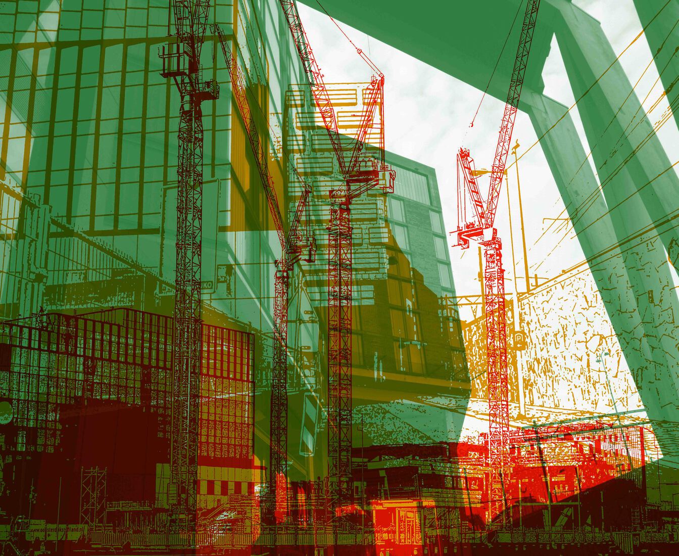 Bouw Oosterdoksstraat 1,- Amsterdam- digitale art-print