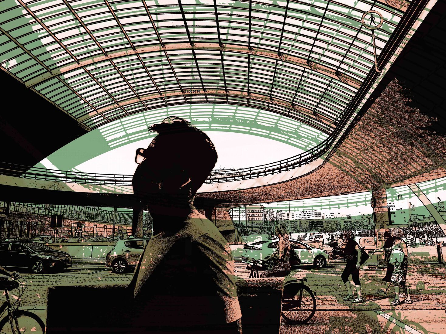 Busstation Amsterdam cs 1,- digitale art print
