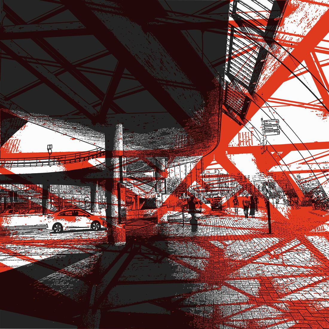 Busstation Amsterdam cs 4,- digitale art print
