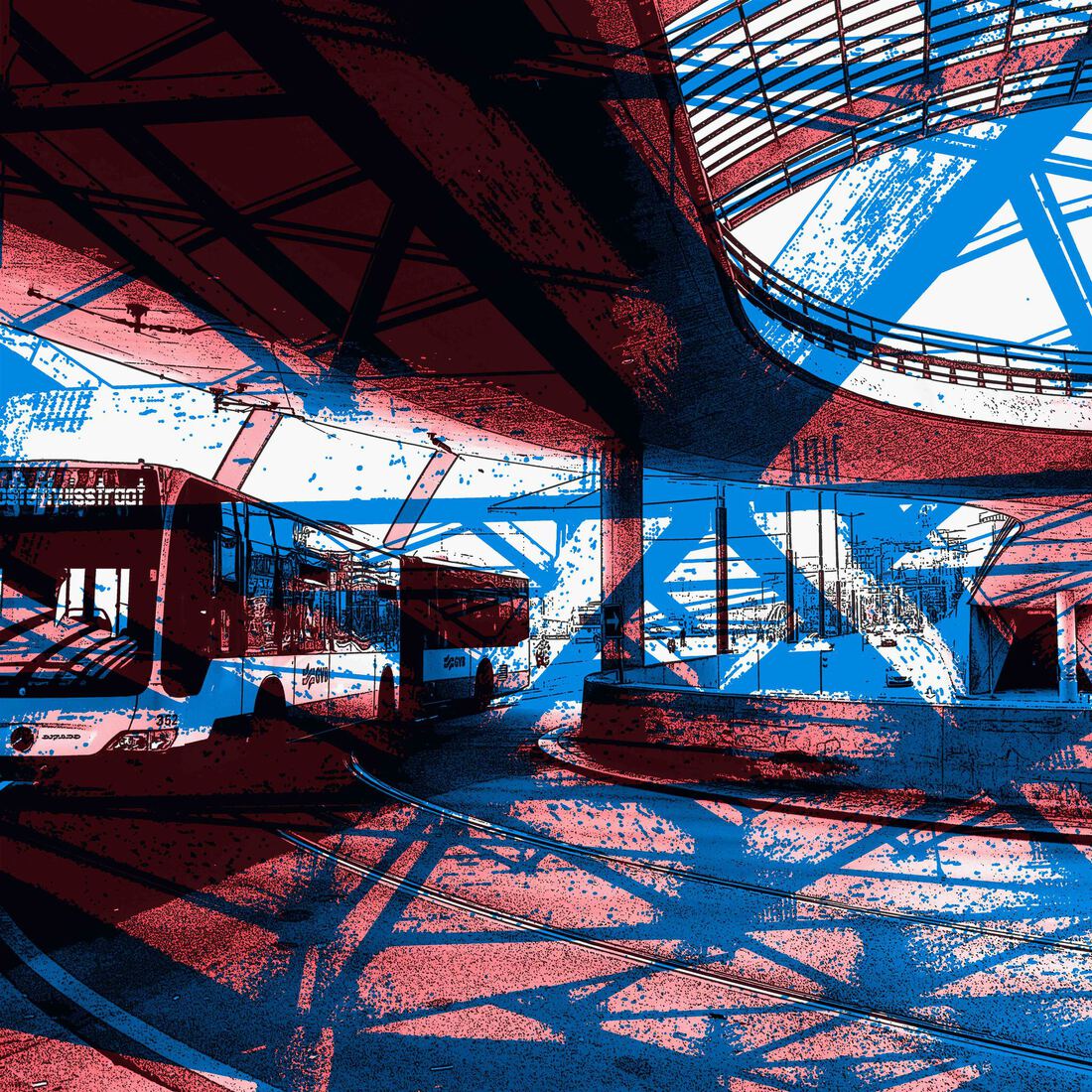 Busstation Amsterdam cs 2,- digitale art print