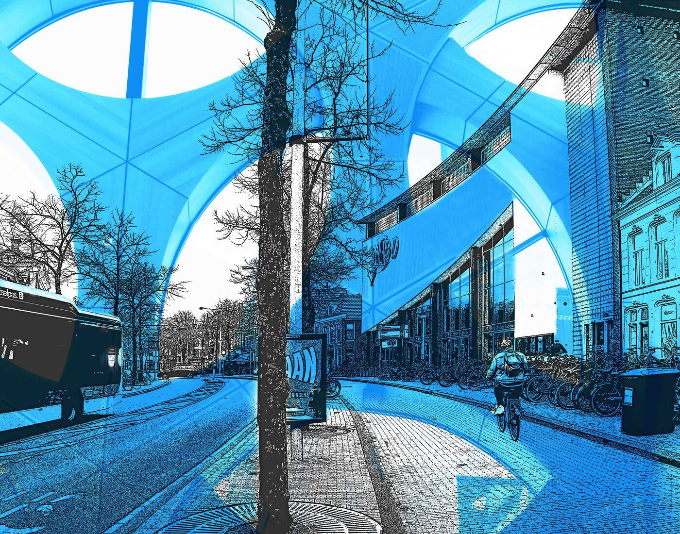 'Aan het Zuiderdiep '- digitale collage print