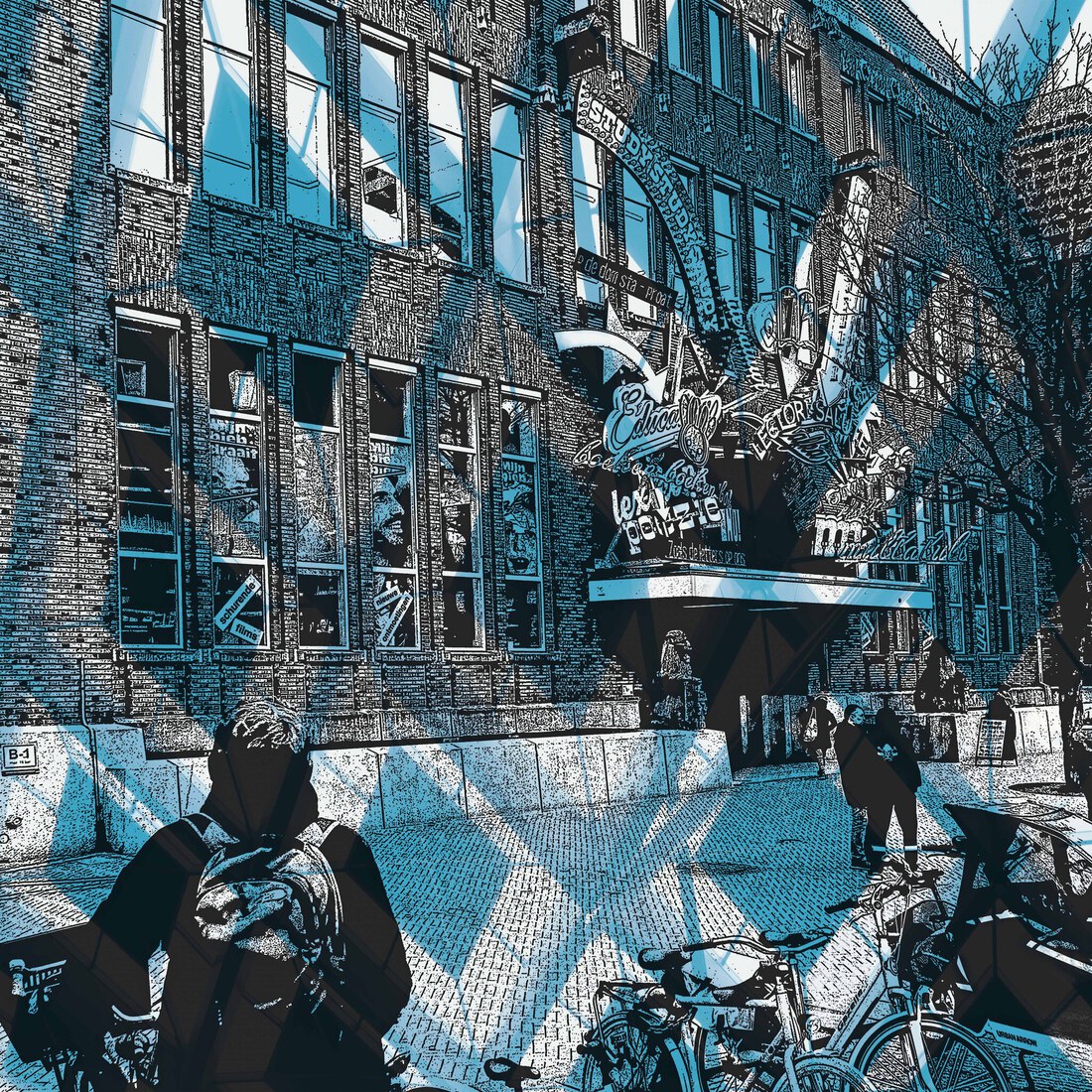 'Tijdssprong in Utrecht' .-digitale art print