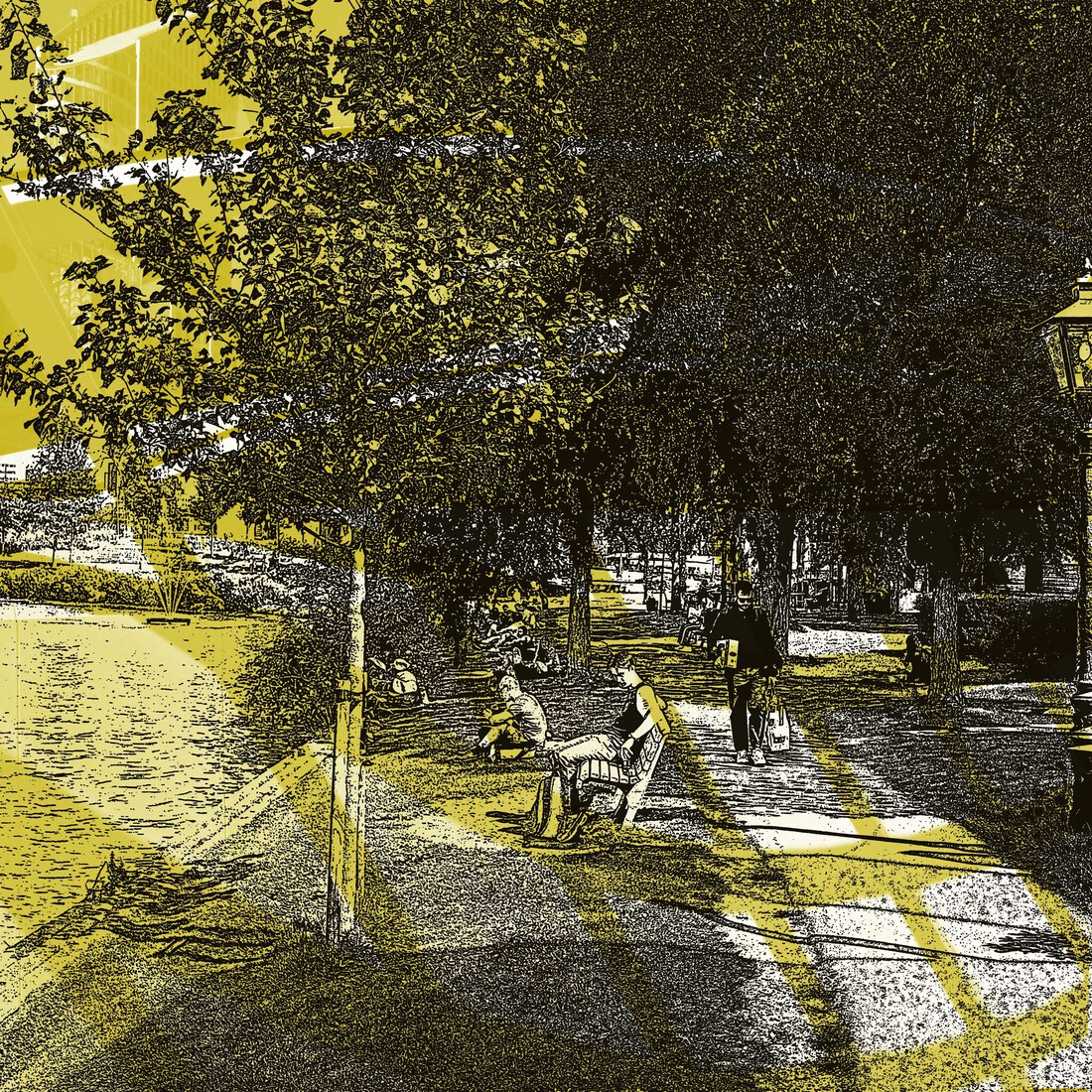 Aan het Kiekpad, Leiden. - digitale art print