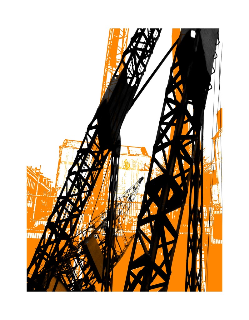 'Kranen in de Pijp 1.' '- moderne prent-kunst van Amsterdam, in digitale print
