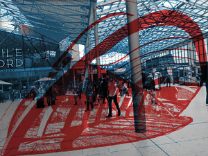 Een aantal digitale fine art-prints, waarin het Paris Gare du Nord centraal staat, met de mensen in de stationshal. De collage prints zijn opgebouwd uit verschillende lagen, die ik maakte uit mijn eigen foto's, ter plekke. 

