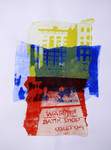 Kleurige grafiek-kunst te koop: diverse kleurrijke monotypes, gedrukt in heldere, primaire kleuren, met diverse onderwerpen en tekst-fragmenten. Ik heb ze gemaakt in de techniek van grafische collage-prenten, gemaakt uit mijn eigen foto's; als unica grafiek, gedrukt circa 2006 - 2007.