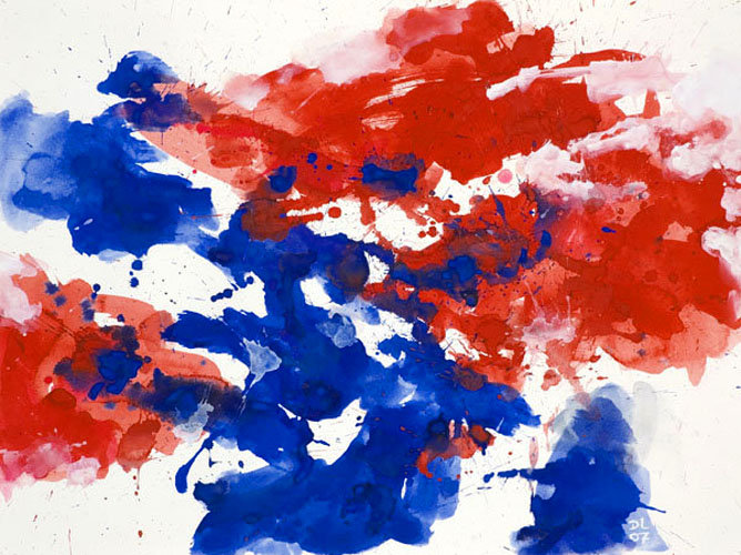 'Red and Blue' watercolor G.622