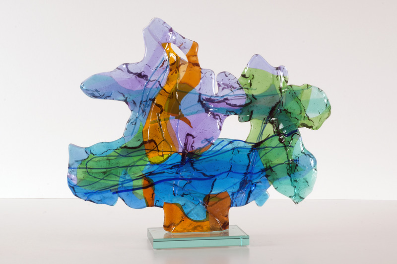 'Landscape' - glass fusing sculpture art