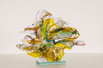 recent glass fusing art,glass sculpture design, made in 2011 by the Dutch glass artist Daan Lemaire, living in Amsterdam, shipping is possible.