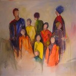 Een groepje Afrikaanse mensen met kinderen