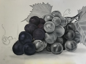 ondergrond/zwart/wit olieverf 24-4-18
