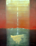 Abstract-Expressionistische schilderijen geschilderd vanuit een Christelijke belevingssfeer door Cornelis Monsma.