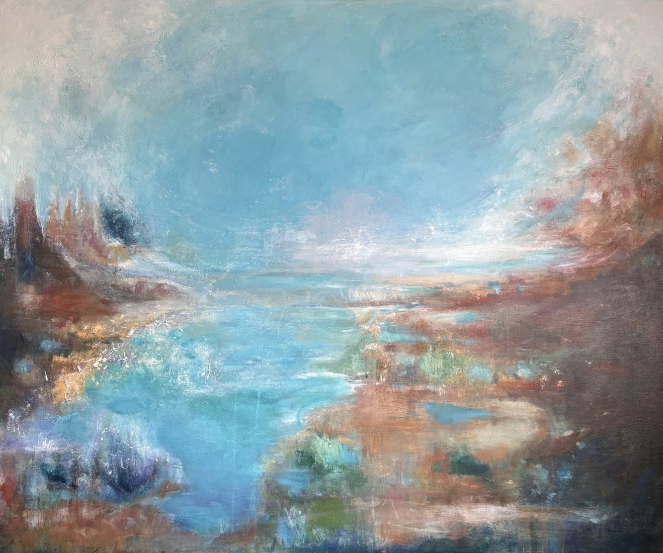 Vallei in blauw