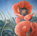 serie bloemen op acryl