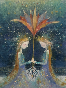 Illustraties van onder andere Sterrenbeelden, mixed media op papier