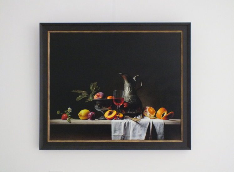 Giclée van Stilleven met kan en fruit
