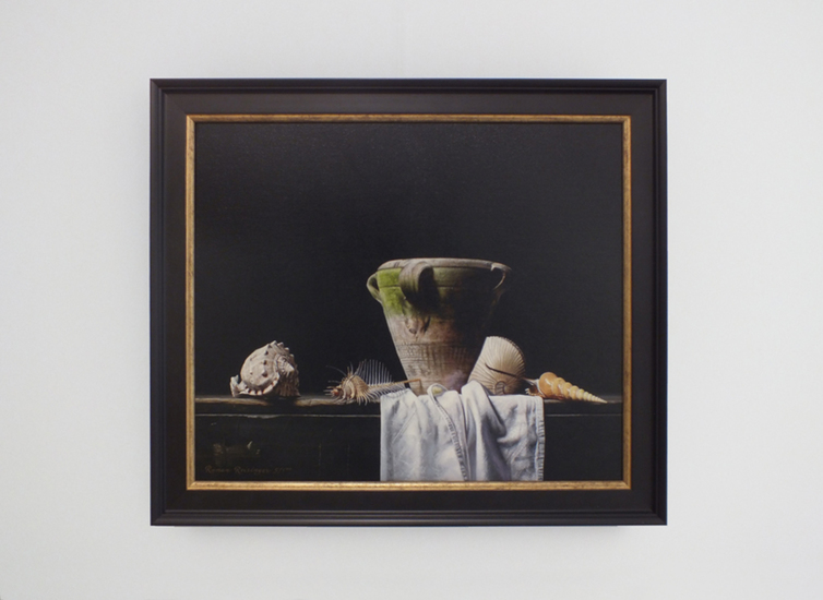 Giclée van Stilleven met pot en schelpen