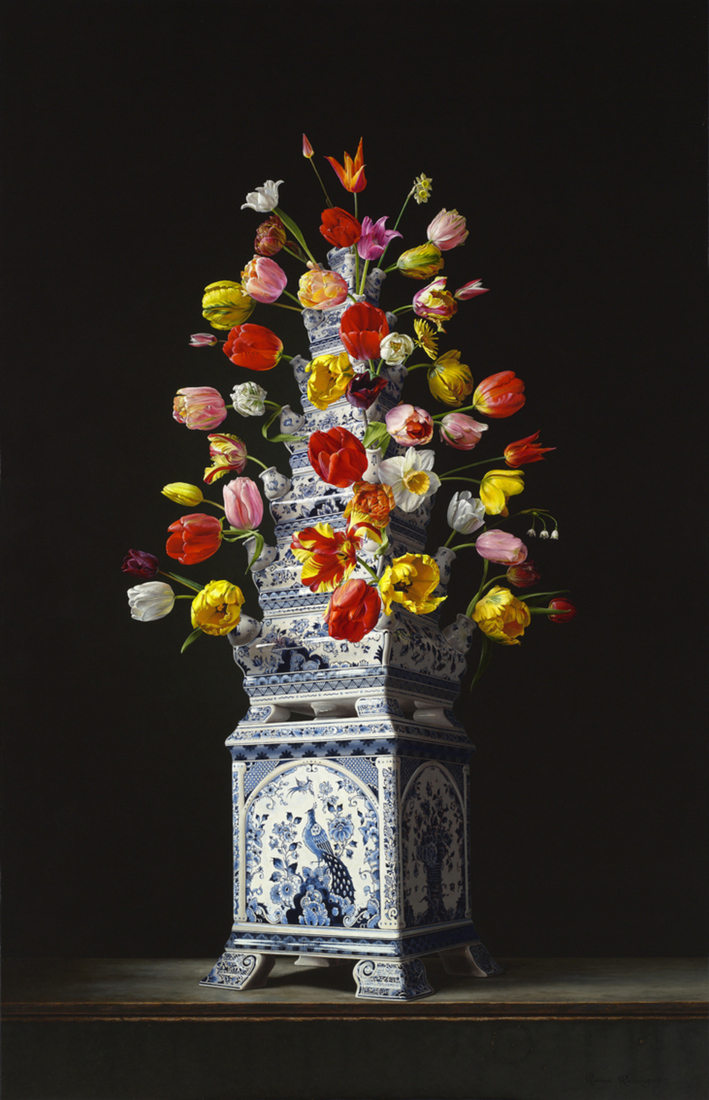 Bloemstillevens met Tulpenvaas (van Royal Delft)