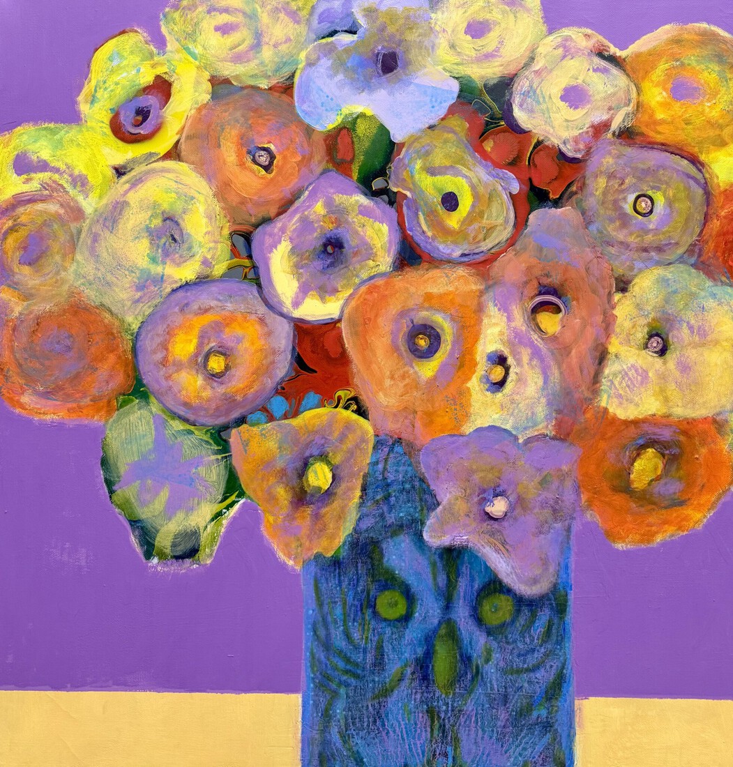 Uil met bloemen