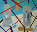 Albert heeft zich een tijd lang bezig gehouden met het maken van zowel realistische stillevens, als abstracte composities. Beide stijlen gingen hem goed af, maar een combinatie van beide stijlen gaf uiteindelijk meer eigenheid en meer zeggingskracht.