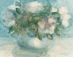 aquarellen van tuinen, bloemen en portretten