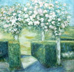 Rozen haag New Dawn. Olieverf