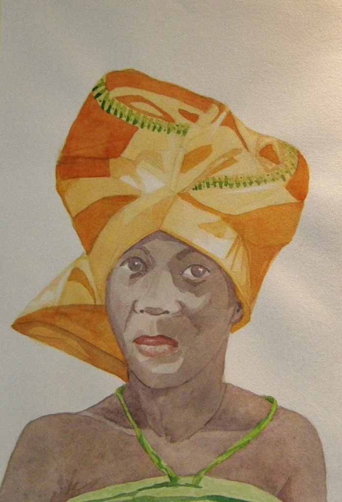 Aquarel P.5 DAME uit Suriname
