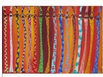 I potraite woman tall as they can stand anything that comes their way. They are wearing different patterns and colours to illustrate how the fabric of life for each of them is different.