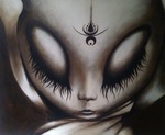 Serie schilderijen waarin spiritualiteit een grotere rol gaat spelen, de zen van een pop. Deels geschilderd, deels getekend