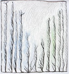 Beinvloed door de omstandigheden, maar niet naar de waarneming, Veel gebruik van pastel,houtskool inkt en voornamelijk witte acryl.