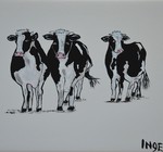 Keramieke tegels (15x20) handbeschilderd met hoogglanzende licht echte acryllak waardoor de afbeelding een hele mooie uitstraling krijgt, daar het bijna lijkt alsof er een laagje emaille op aangebracht is.