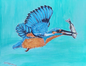 Diverse vogels waaronder kippen geschilderd op canvas of op hout