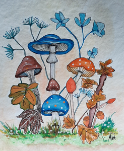 Diverse aquarellen in klein- en in A4 formaat op 300 grams off white texture aquarelpapier