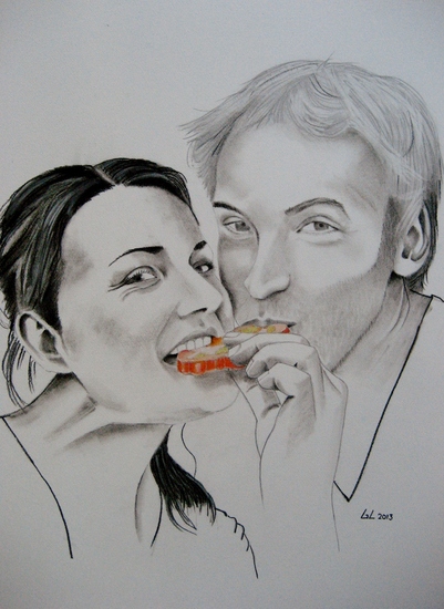 Tomatenteler Wouter en Claudia eten samen een tomaat