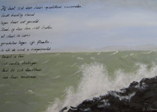 de golfbreker en de zee