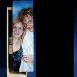 Portret op wijnkistje