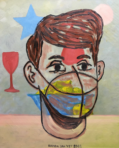 Kunst gemaakt in 2022. Schilderijen, portretten, cartoons, illustraties en tekeningen. Actuele maatschappij kritieke onderwerpen. De werken dragen titels zoals: MeToo, Mondkapje, Instagram, Heineken 0.0, Womanpower, Self Testing, Warchild, Duimpie, KFC en nog veel meer.