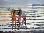 Een herkenbaar familie portret, dmv geabstraheerde silhouetten in een omgeving/landschap