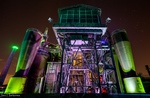 Landschaftspark Duisburg in Duitsland by night...