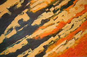 Het maken van abstracte werken vraagt bij mij om een atelier waar spetteren en spatten geen probleem is. Helaas beschik ik daar meestal niet over en vormen abstracte werken dus een uitzondering in mijn oeuvre.