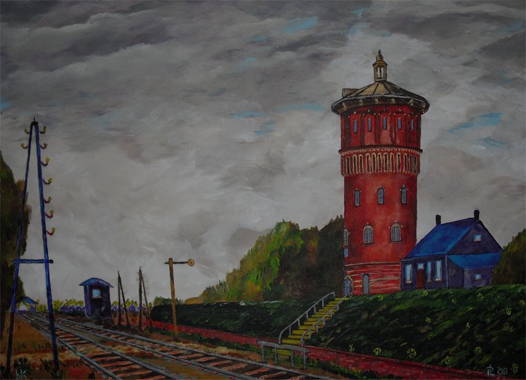 Watertoren in kleur