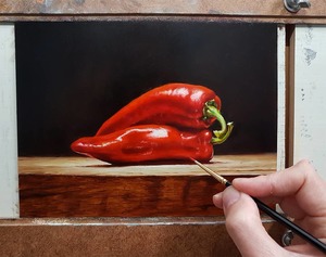 Stilleven schilderijen, meestal met een knipoog.