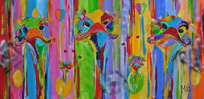 STRUISVOGELS EIEREN EN JONG
