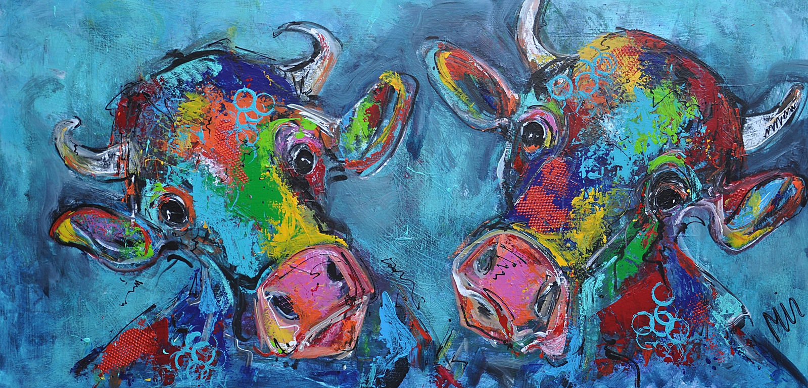 KOEIENPAAR ABSTRACT FIGURATIEF