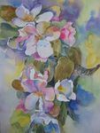 Aquarelleren met transparante verf spelen met kleuren.