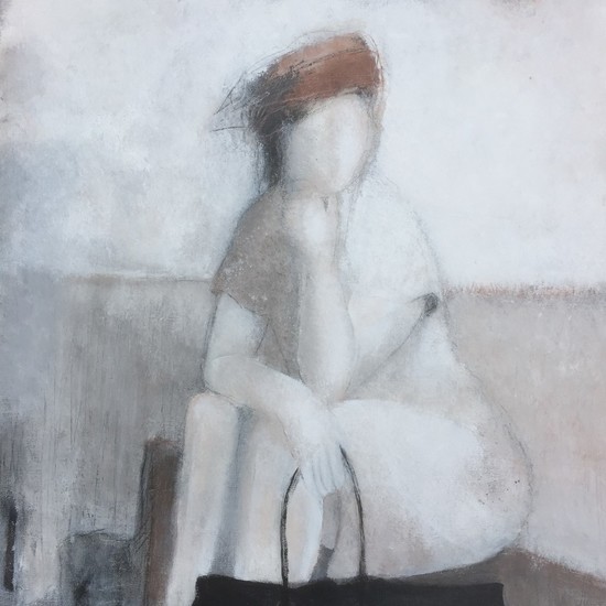 portret wachtende vrouw