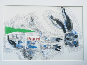 In het archief staan enkele schilderijen uit de periode 2013-2020. Materiaalgebruik: acryl- of aquarelverf op papier of doek.
Ook de serie hazen staat in het archief. Hazen zijn aaibaar en instinctief. Ze kunnen zich goed verschuilen. Volgens kunstenaar Joseph Beuys hebben hebben dode hazen meer intuïtie dan levende mensen.