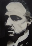 Portret van the godfather (don corleone)